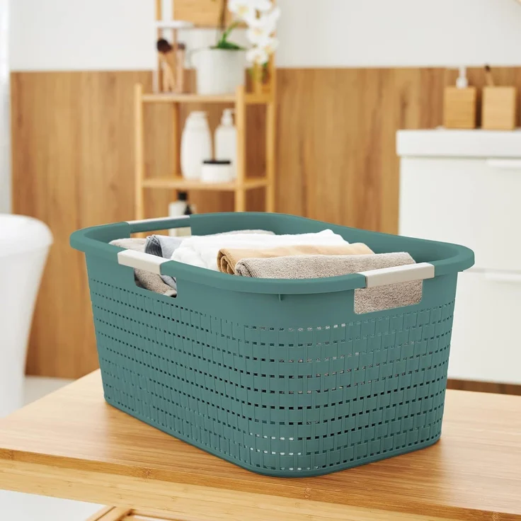 Rotho Wäschekorb Country, 40 l mistletoe grün – Bild 2