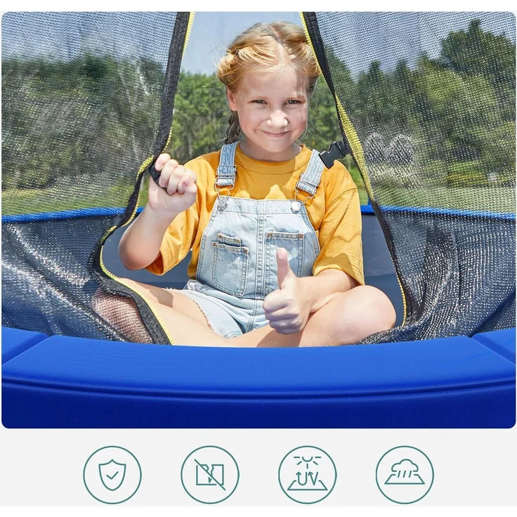 SONGMICS Trampolin Randabdeckung, 100% UV-beständig, Reißfest, PVC, Blau, 244,0 cm – Bild 4
