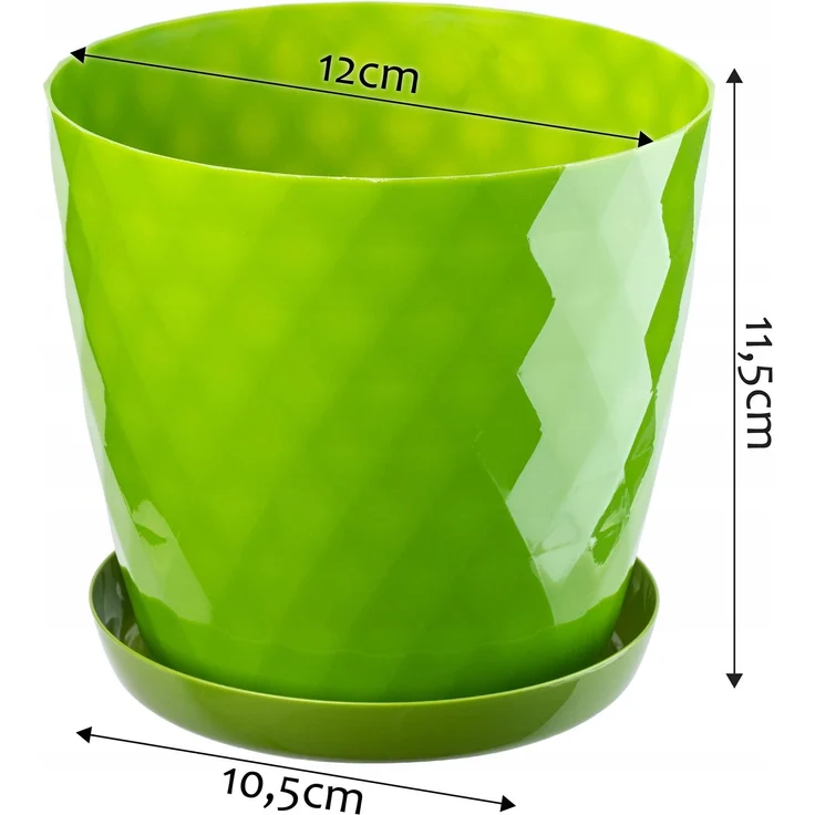 KADAX Kunststoff-Blumentopf mit Ständer, Blumenabdeckung, 12 cm, grün – Bild 2