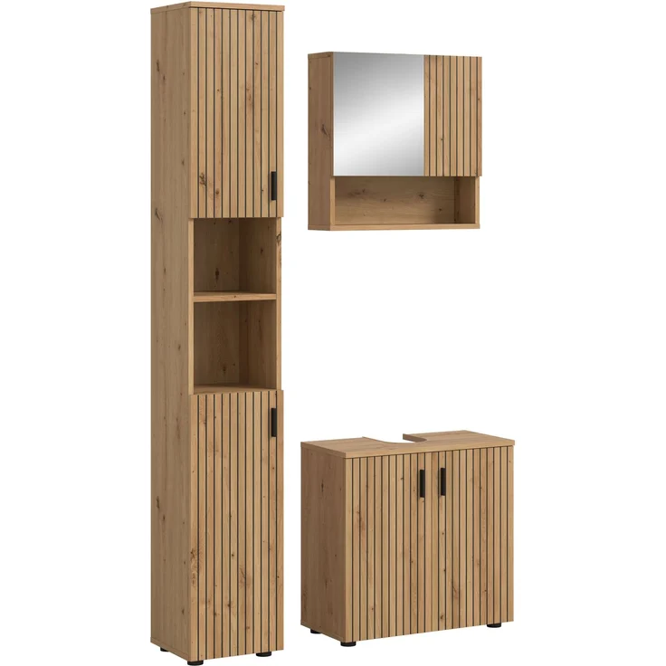 Badkombination B/H/T: 105x192x30 cm in Artisan Oak Nachbildung und -- – Bild 1