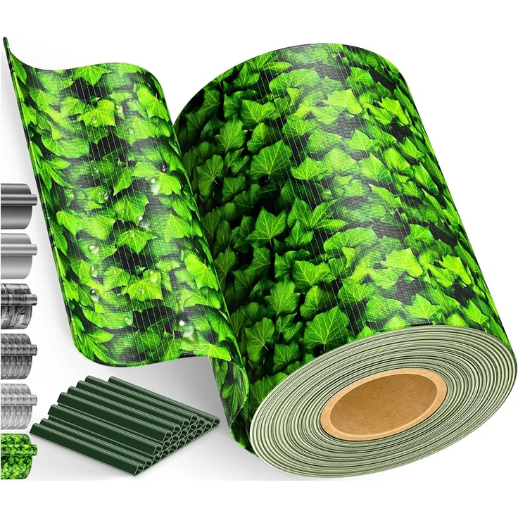 KESSER® PVC Sichtschutzstreifen Sichtschutz Rolle Doppelstabmatten Zaun Blickdicht | Wetterfest und Windschutz | Zaunfolie Sichtschutz Garten Gartenzaun 70 m, Buchsbaum