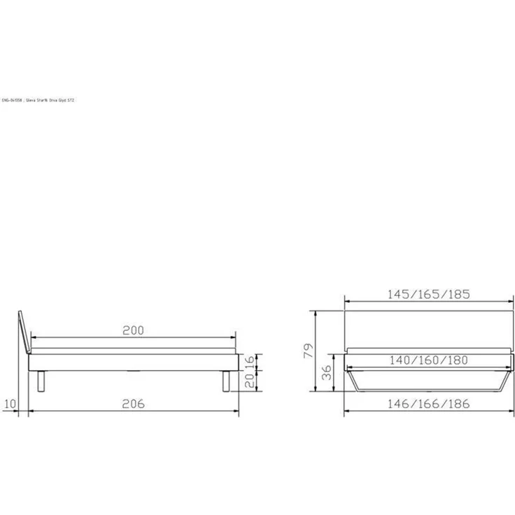 Hasena Bett Gleva Eiche sägerau mit Kufen 140x200 cm, Fußhöhe 20 cm – Industrial-Movie – Bild 5