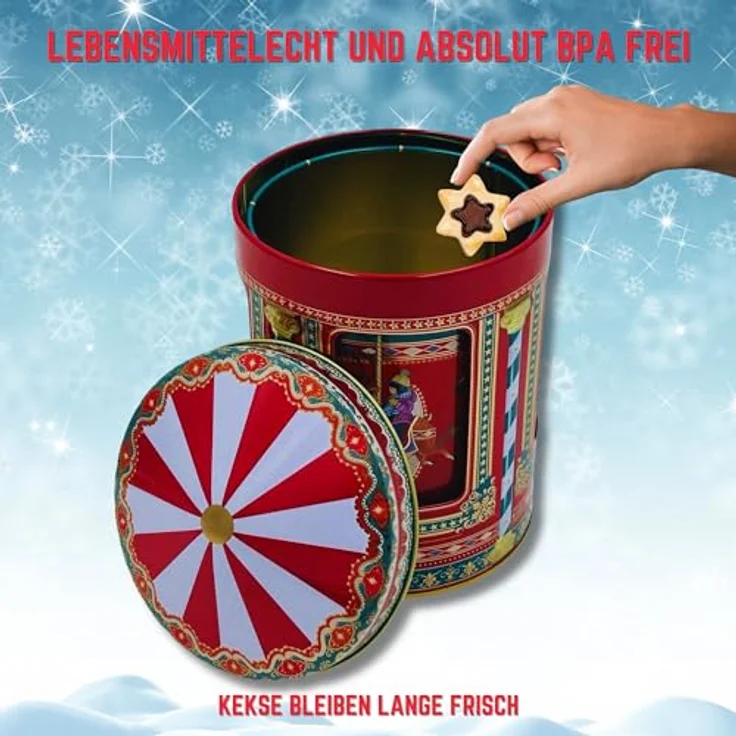 MediMuc Keksdose Spieluhrdose Winter Karussell – Bild 6