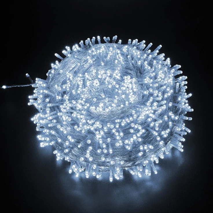 ABC LED-Lichterkette für Außenbereich, 200 LED, weiß, 20 m, 8 Leuchtmodi – Bild 5