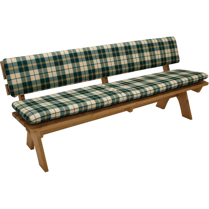 DEGAMO BOSTON Auflagenset 2-teilig für Gartenbank 4-sitzer, grün/beige, 195cm
