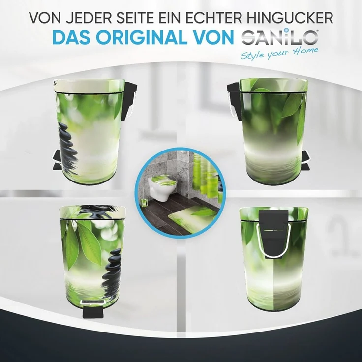 Sanilo Kosmetikeimer mit Motiv, viele schöne Bad Mülleimer zur Auswahl, 3 Liter, Abfalleimer mit Absenkautomatik & Innenbehälter – Bild 4
