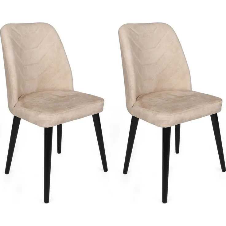 Skye Decor 'Dallas-520 V2' Stuhlset (2-teilig), Beige / Schwarz, 50 x 90 x 49 cm
