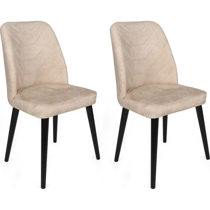 Skye Decor 'Dallas-520 V2' Stuhlset (2-teilig), Beige / Schwarz, 50 x 90 x 49 cm – Bild 1