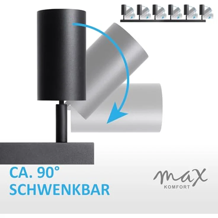 Maxkomfort Deckenstrahler ProSpot 866-6, LED fest integriert, LED wechselbar, Deckenstrahler – Bild 8