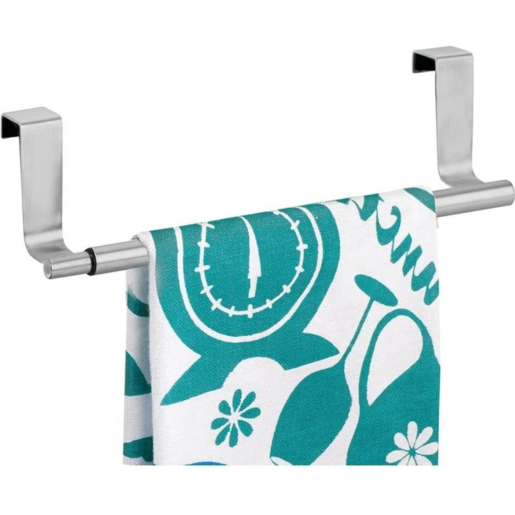 Handtuchhalter Teleskop silber Geschirrtuchhalter ausziehbar 2er Set Tür mDesign – Bild 5