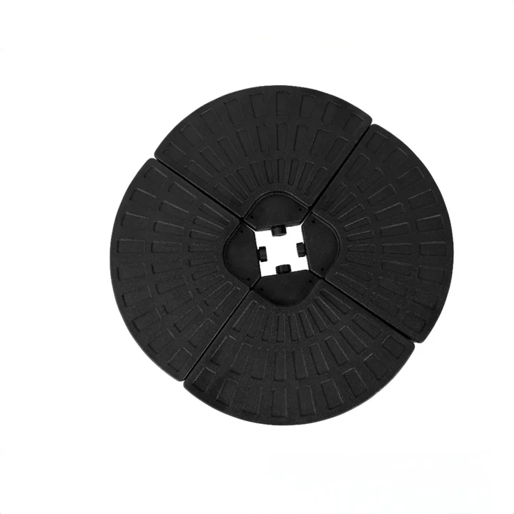 Abrihome Sonnenschirmständer-Platten-Set 4-teilig, Schwarz, 30x67x67 cm – Bild 2