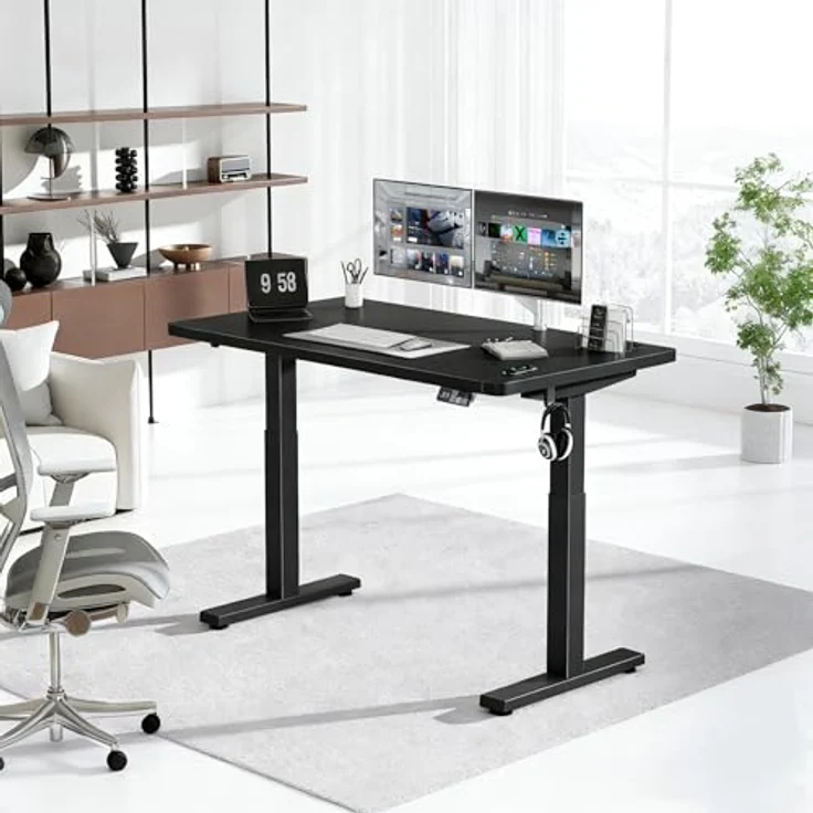 Devoko Höhenverstellbarer Schreibtisch 160x80 cm elektrisch, Höhenverstellung 71-121 cm mit Smart Control, 120 kg Tragkraft, für gesundes Arbeiten – Bild 3