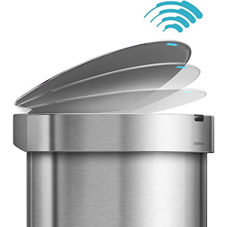 Simplehuman 45L halb-runder Sensormülleimer, gebürstet – Bild 4