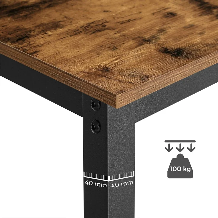 Vasagle 'LBT15X', Bartisch-Set Stehtisch mit 2 Barhockern, vintagebraun-schwarz, 120 x 60 x 90 cm – Bild 5