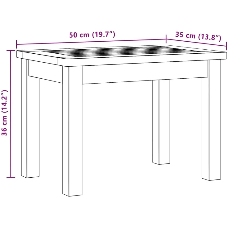 Couchtisch Sofatisch, Helles Akazienholz 50 x 35 x 36 cm Massivholz Akazie d275e – Bild 7