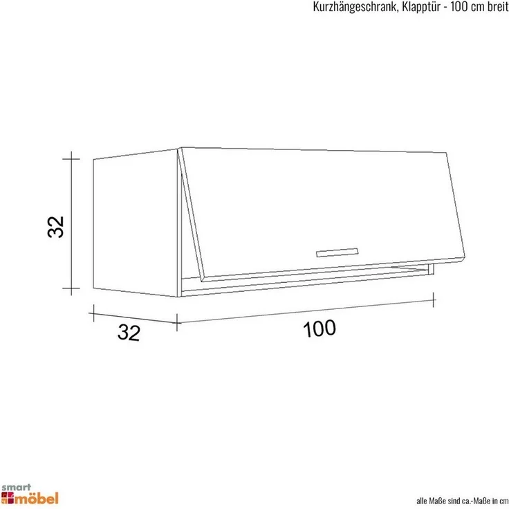 Flex-Well Kurzhängeschrank Kurzhängeschrank Küche - 100 cm breit - Anthrazit San Remo Eiche, mit – Bild 3