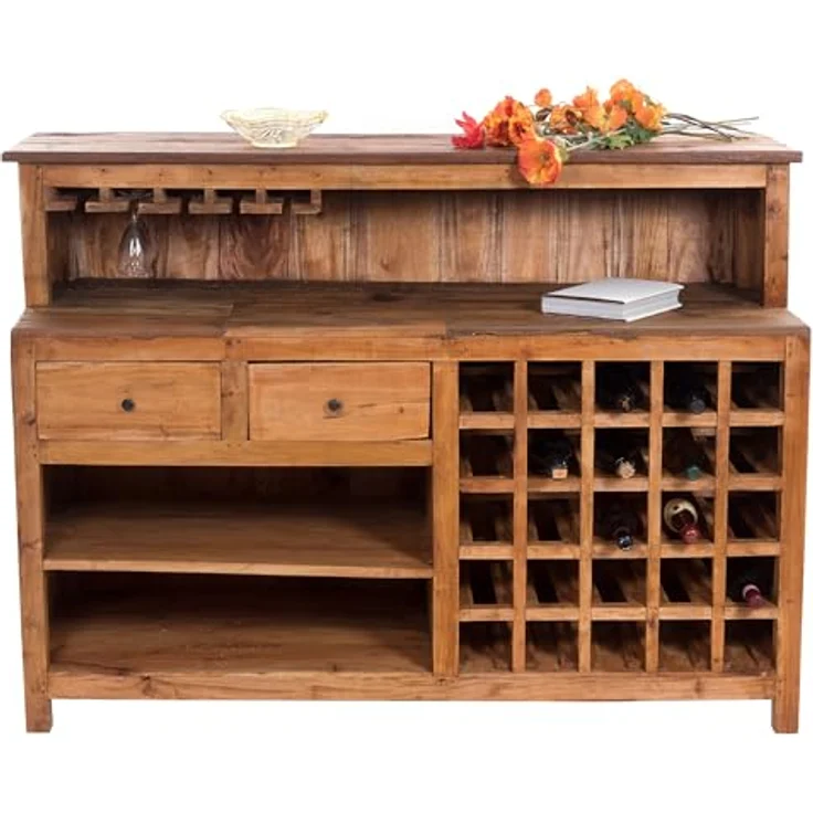 DESIGN DELIGHTS Barschrank BARSCHRANK "PUREWOOD", 150x110x55cm (BxHxT), Hausbar, Verkaufstresen – Bild 5