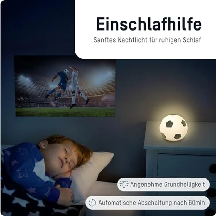 ANSMANN AG LED Nachtlicht Fußball LED Leuchte, 3D Nachtlicht mit Farbwechsel im Fußballdesign – Bild 2