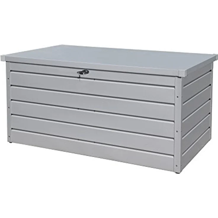 Duramax Palladium Kissenbox aus Metall groß (865 L) mit hydraulischer Gasdruckfeder und abschließbarem Griff mit Schlüssel, Terrassenbox und Gartenmöbelaufbewahrung, silver – Bild 11