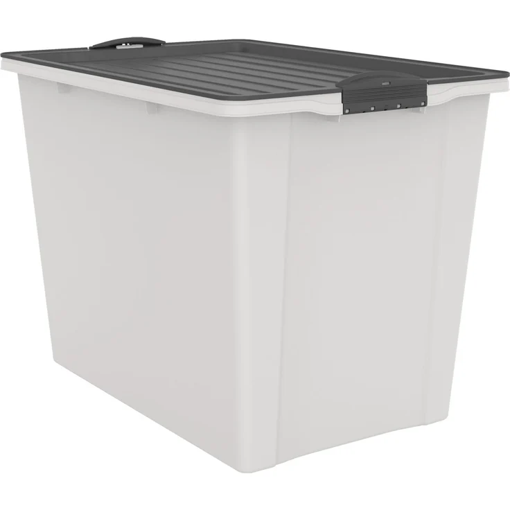 Rotho Aufbewahrungsbox Compact mit Deckel & Rollen 57 x 39,5 cm 70 L mistletoe weiß