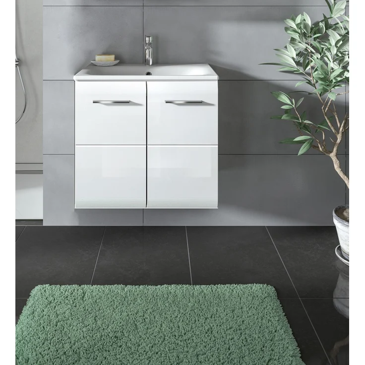 Waschtisch inkl. Waschbecken (B/H/T: 60x55x46 cm) in weiß hochglanz tiefzieh – Bild 6