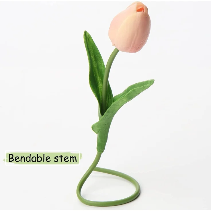20 Stück Künstliche Tulpen Blumenstrauß Latex Real-Touch Dekoration – Bild 6