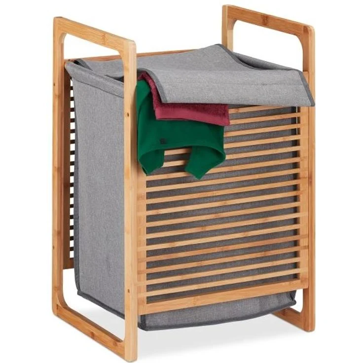 Wäschekorb Bambus mit Deckel