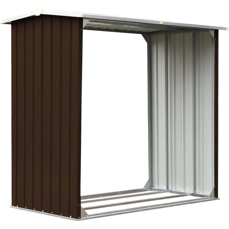 vidaXL Brennholzlager Verzinkter Stahl 172x91x154 cm Braun 47081 – Bild 2