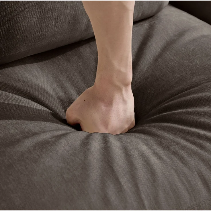 Modulares 3-Sitzer-Sofa 253x88x88 cm in Braun mit Chenillebezug und verschiebbaren Kissen – Bild 9