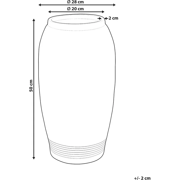 Blumenvase TRIKALA 50 cm Hellbraun – Bild 2