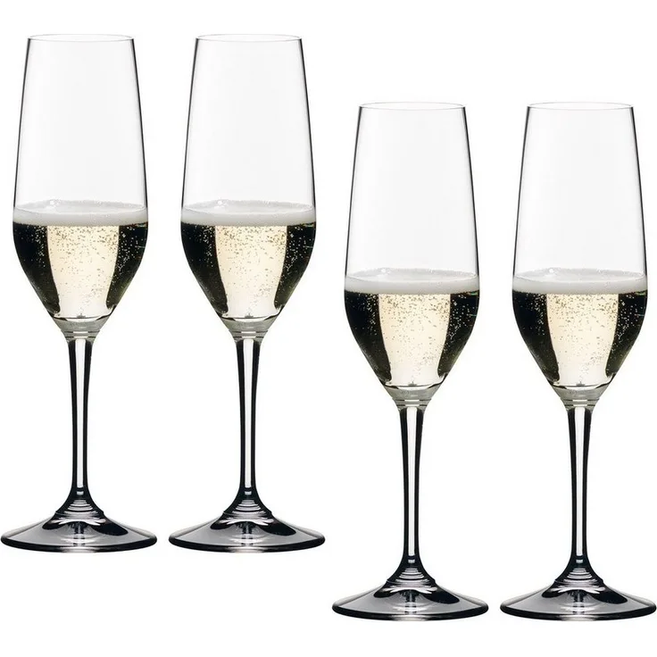 Riedel Vivant Champagne, 4er Set, Champagnerglas, Sektglas, Hochwertiges Glas, 290 ml, 0484/08