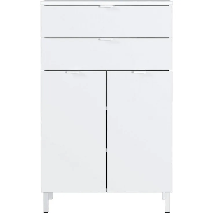 Germania Kommode 8531-84 GW-MAURESA, in weiß, Fronten in Hochglanz, zwei Schubkästen, 60 x 97 x 34 cm (BxHxT)