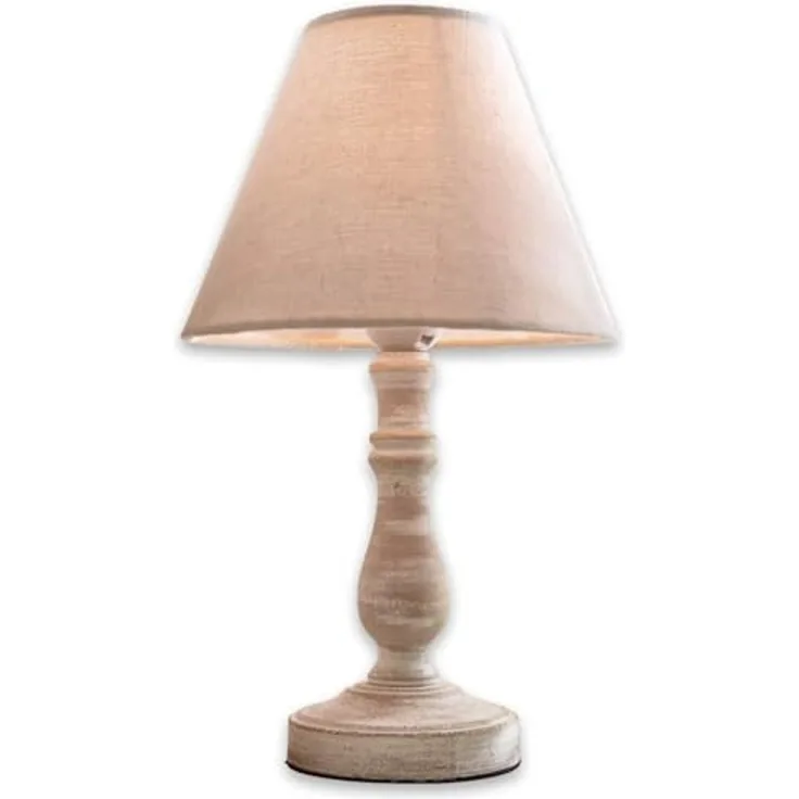 Mirabeau Tischleuchte Tischlampe Kayenta leinen/antikweiß
