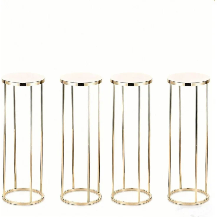 GarveeMore Blumenständer 4pcs Gold Metall Anlage Ständer, Zylinder Pedestal Ständer – Bild 1