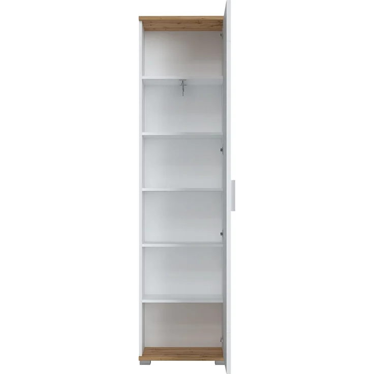 Garderoben-Set 4-teilig mit Garderobenschrank in weiß mit Eiche HUESCA-129 – Bild 7