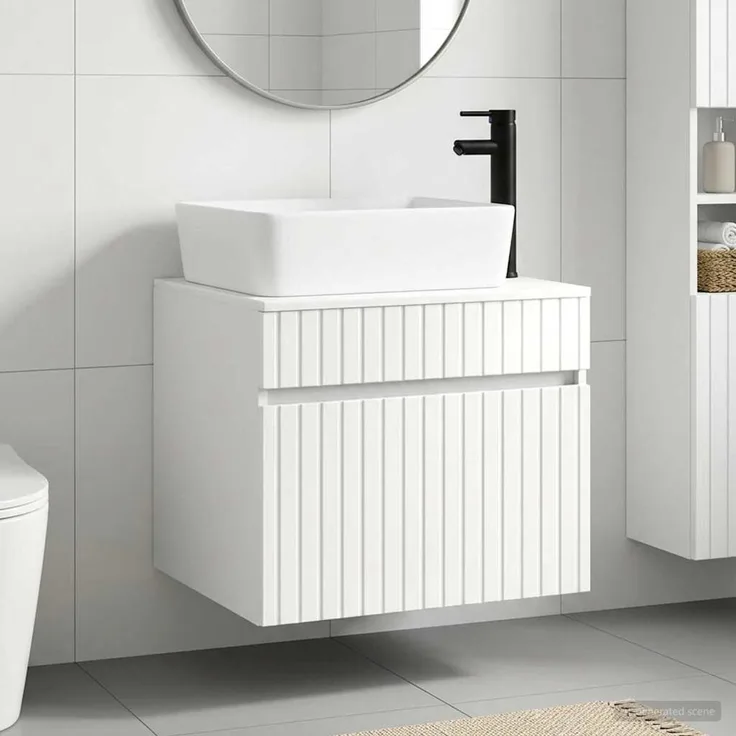 vidaXL Waschbeckenschrank Hochglanz Weiß 59 x 44,5 x 80 cm 3404304