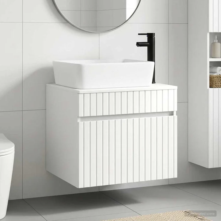 vidaXL Waschbeckenschrank Hochglanz Weiß 59 x 44,5 x 80 cm 3404304 – Bild 1