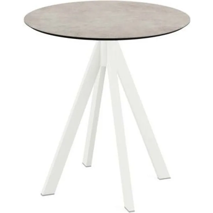 Infinity Terrassentisch Weiß gestell + Moonstone HPL Ø70 cm