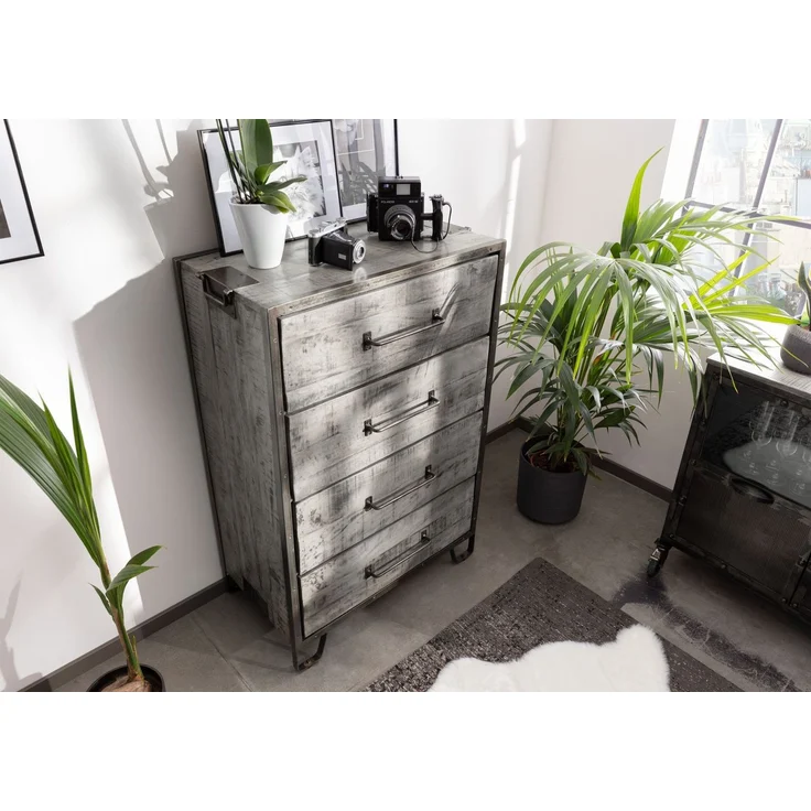 Kommode Mango 81 x 46 x 122 grau lackiert HEAVY INDUSTRY #117 – Bild 2