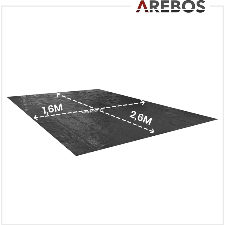 Arebos Solarabdeckplane Solarplane 120 µm Pool-Abdeckplane mit Wärmefolie (Stück, schwarz), 120mic – Bild 7