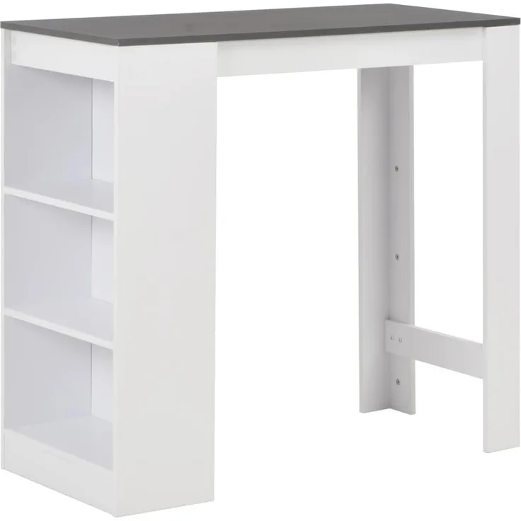 vidaXL Bartisch mit Regal, Bistrotisch, Public Esstisch, Küchenmöbel, Terrassentisch, Innenbereich, Haus