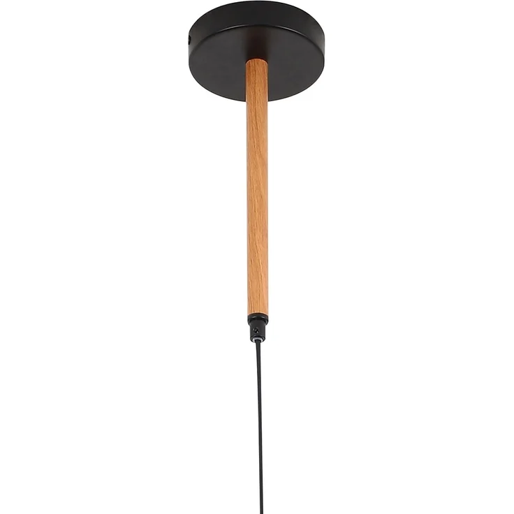Hängeleuchte, Holzoptik Metall, schwarz braun matt, H 120 cm – Bild 8