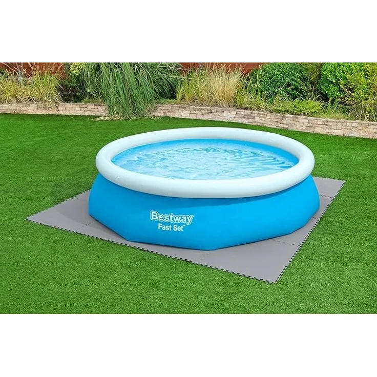 Bestway Pool-Bodenschutzfliesen Set 9 Stück á 78 x 78 cm, grau – Bild 2