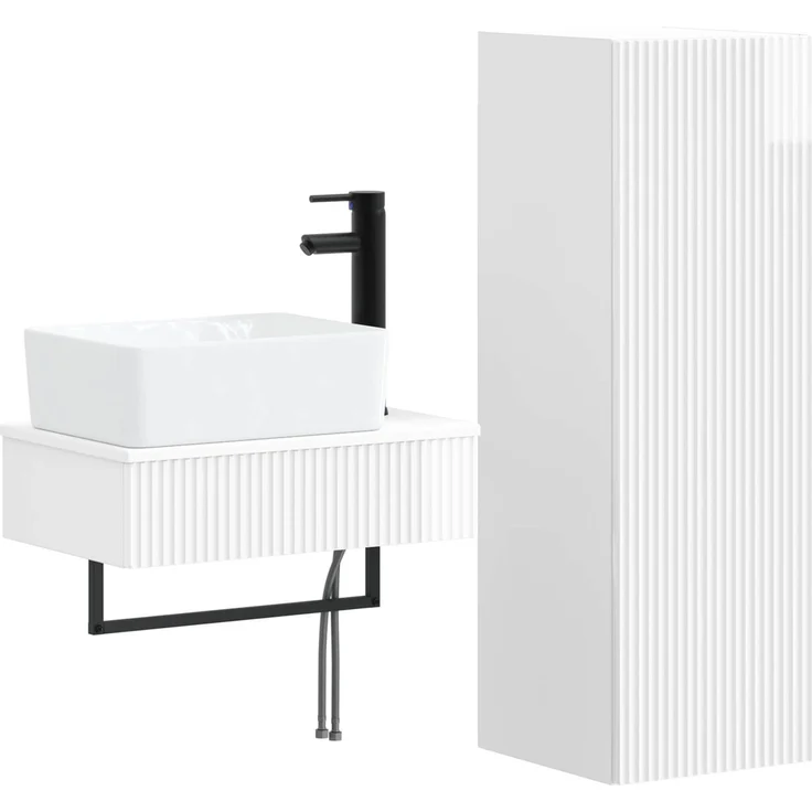 vidaXL Badezimmerschrank-Set 2 stk. Hochglanz Weiß 33 x 34,5 x 100 cm 3406107 – Bild 2