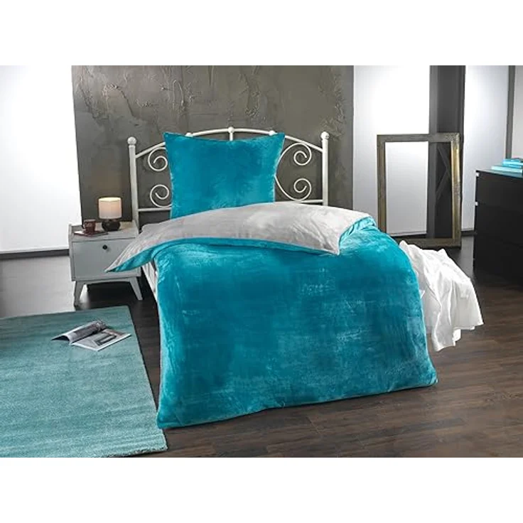 Malika Wendebettwäsche 135x200 + 80x80 cm Cashmere Touch Bettwäsche, atmungsaktiv, Mikrofaser, 2 teilig, Für Allergiker geeignet, pflegeleicht, angenehm weicher Stoff – Bild 8