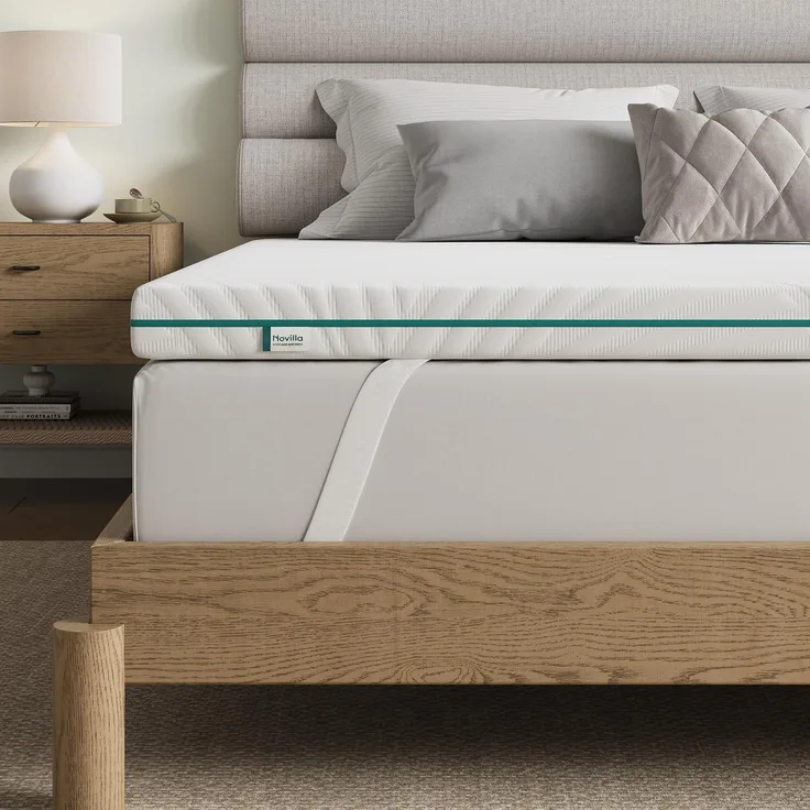 Novilla Matratzen Topper 180x200 cm, matratzentopper Gelschaum Matratzenauflage 180x200, 7cm Höhe Gel Memory Foam Topper,Weiß