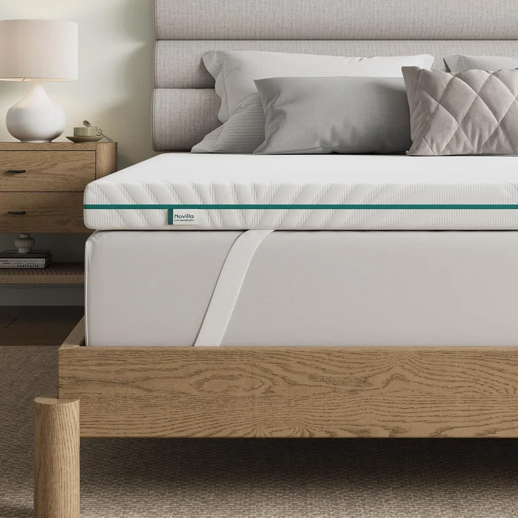 Novilla Matratzen Topper 180x200 cm, matratzentopper Gelschaum Matratzenauflage 180x200, 7cm Höhe Gel Memory Foam Topper,Weiß