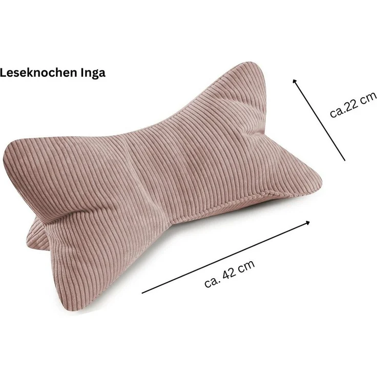 MAGMA Leseknochen INGA - ca. 42 x 22 cm Cord Look rose – Bild 3