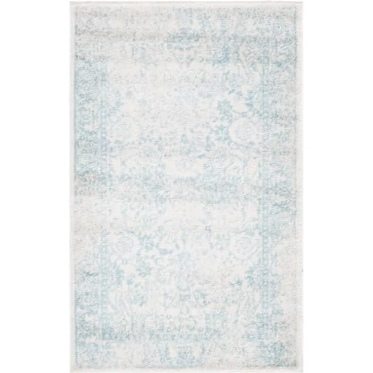 Safavieh Quadratischer Teppich 122x122 cm - Adirondack Collection - Transitional Design, Elfenbein & Hellblau, Pflegeleichte Synthetikmischung, Ideal für Wohnzimmer, Schlafzimmer, Büro – Bild 7