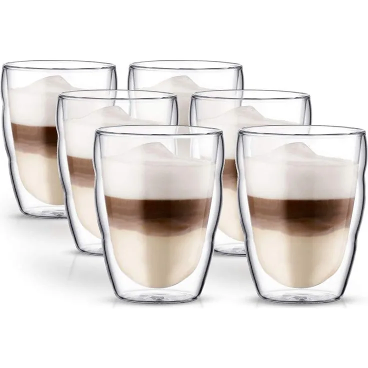 Bodum PILATUS 6 Stück Glas, doppelwandig, 0.35 l transparent